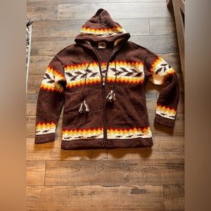 VINTAGE Earth Ragz Brown Knit Hoodie